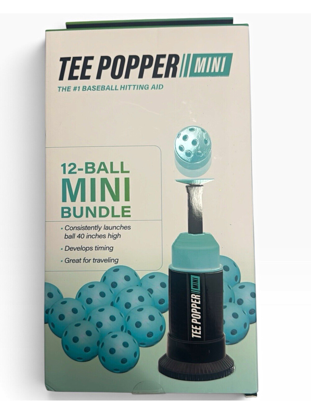 Bandit Sports Tee Popper Mini Portable Baseball Batting Tee w/ 12 Mini Balls